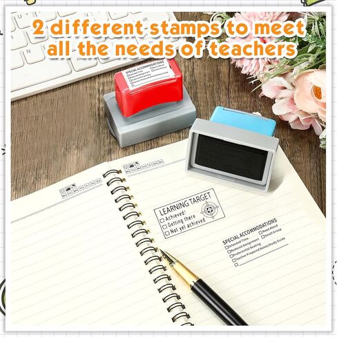 2 Pcs Teacher Stamps for Classroom Special Accommodations Self Teacher Inking Grading Stamp for Classroom Back to School Homework Student Dormitory Gifts(Special,Learning) in Saudi Arabia