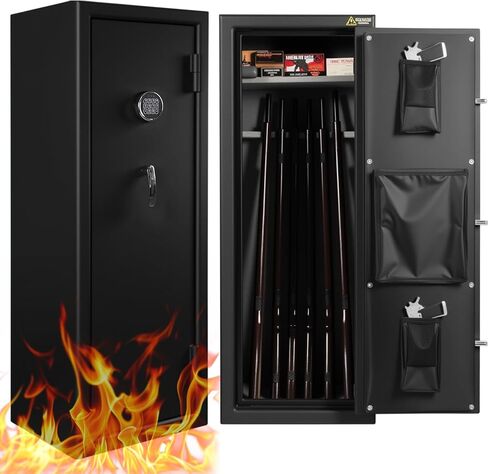 HARDROCK Gun Safe for Pistols, Biometric Wall Mounted Handgun Safe Box for Desk, Bedside,Truck，Drop Down Quick Access Security Safe with Fingerprint Keypad Lock for Home nightstand in Kuwait