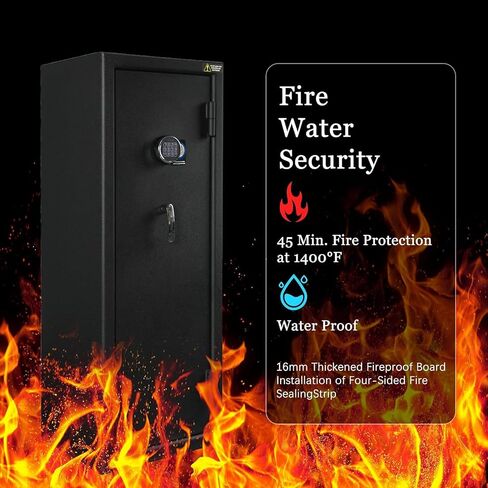 HARDROCK Gun Safe for Pistols, Biometric Wall Mounted Handgun Safe Box for Desk, Bedside,Truck，Drop Down Quick Access Security Safe with Fingerprint Keypad Lock for Home nightstand in Kuwait
