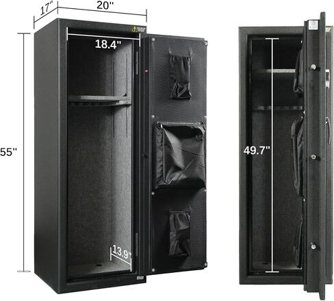 HARDROCK Gun Safe for Pistols, Biometric Wall Mounted Handgun Safe Box for Desk, Bedside,Truck，Drop Down Quick Access Security Safe with Fingerprint Keypad Lock for Home nightstand in Kuwait