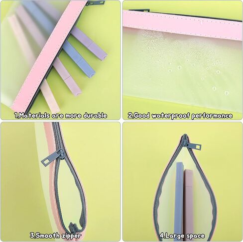 4 Pack Clear Pencil Pouch,Pencil Bag,Cute Small Pencils Case Pouch with Zipper Plastic Teen Pen Case Pen Holder Portable Pencils Pouches for Office School Stationery Supplies Travel Accessories in Saudi Arabia