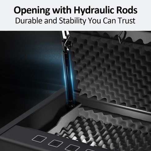 مسدس Hardrock آمن للمسدسات ، صندوق آمن للمسدس المركب على الحائط البيومترية للمكتب ، بجانب السرير ، شاحنة ， المنسدلة الأمن وصول سريع مع قفل لوحة المفاتيح للبصمة للمنتخب المنزل in Kuwait