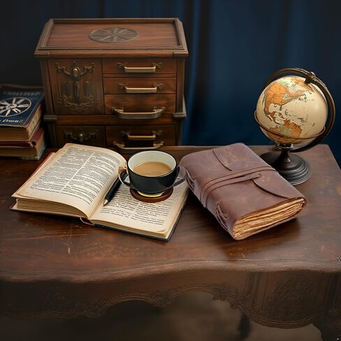 مجلة جلدية خمر 7x5 - 200 صفحة للكتابة ، الرسم ، الرسم - مذكرات سفر جلدية أصلية للرجال والنساء - دفتر بني مصنوع يدويًا ، هدية فنان ، مجلة ريفية جلدية in Kuwait