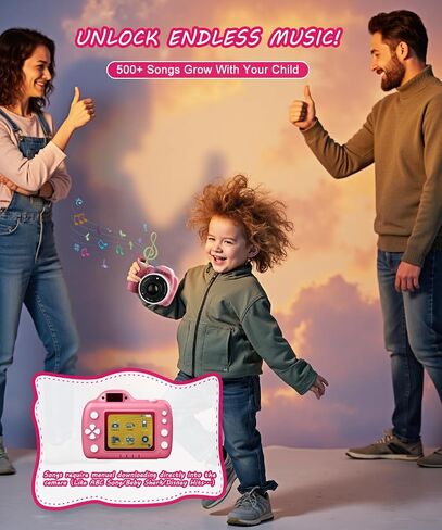 Kids Camera Toys for 5-12 Year Old Girls Boys,1080P Kids Digital Camera with Projector, Digital Video Camera with Music Download for Girls and Boys,Best Chritmas Birthday Festival Gift for Kid (Pink) in Saudi Arabia