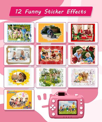 Kids Camera Toys for 5-12 Year Old Girls Boys,1080P Kids Digital Camera with Projector, Digital Video Camera with Music Download for Girls and Boys,Best Chritmas Birthday Festival Gift for Kid (Pink) in Saudi Arabia