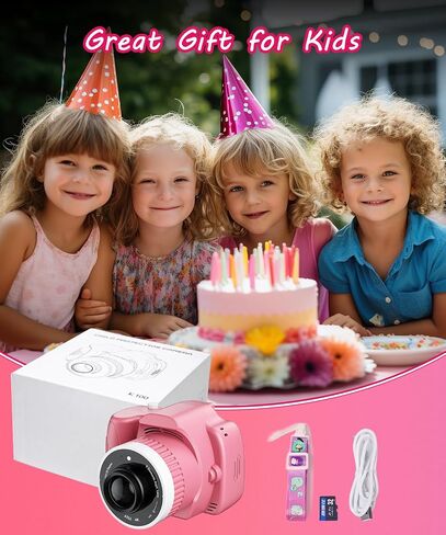 Kids Camera Toys for 5-12 Year Old Girls Boys,1080P Kids Digital Camera with Projector, Digital Video Camera with Music Download for Girls and Boys,Best Chritmas Birthday Festival Gift for Kid (Pink) in Saudi Arabia