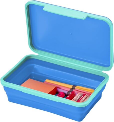 Lockermate بواسطة Bostitch Flexi Storage Box مع غطاء ، وتصميم حالة قلم رصاص قابلة للطي للمستلزمات الحرفية والمدرسة ، الأخضر in Kuwait