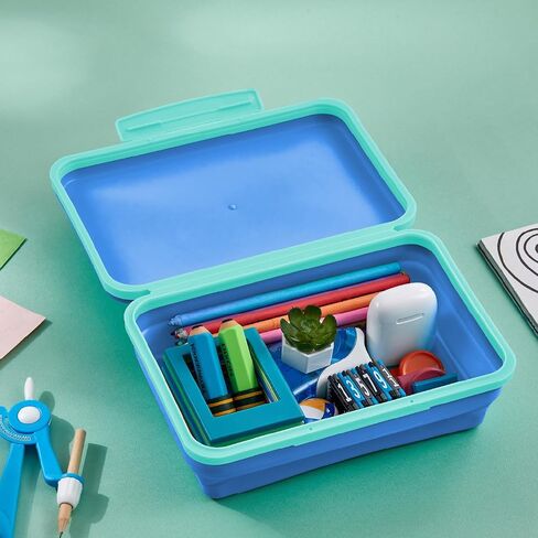 Lockermate بواسطة Bostitch Flexi Storage Box مع غطاء ، وتصميم حالة قلم رصاص قابلة للطي للمستلزمات الحرفية والمدرسة ، الأخضر in Kuwait