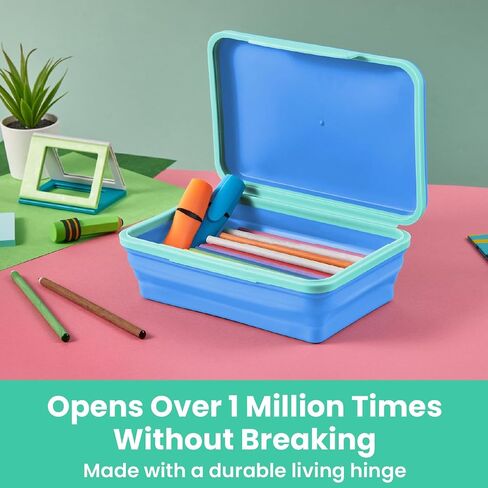 Lockermate بواسطة Bostitch Flexi Storage Box مع غطاء ، وتصميم حالة قلم رصاص قابلة للطي للمستلزمات الحرفية والمدرسة ، الأخضر in Kuwait