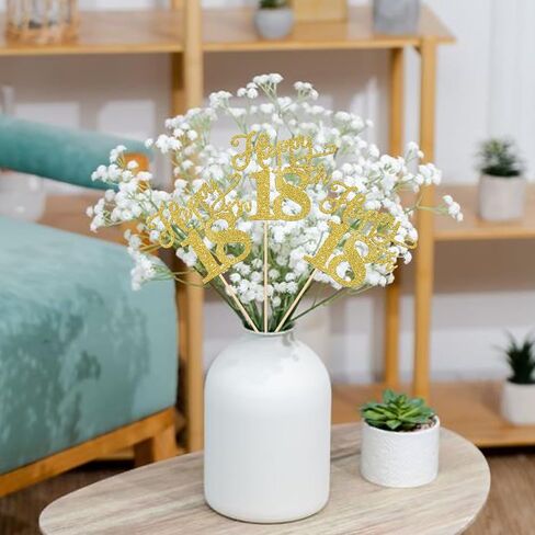12 Pack 100th Birthday Centerpiece Sticks, Double Sided Gold Glitter 100th Anniversary Party Decorations, 100 Fabulous Table Toppers for 100th Birthday Anniversary Party Table Decorations in Saudi Arabia