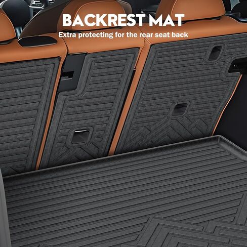 KUST Custom Fit Trunk Mat for 2020-2024 2025 Tesla Model Y Accessories 5 Seater (Not for 7 Seat) Cargo Mat Liner Back Seat Protector All Weather Protection Black in Saudi Arabia