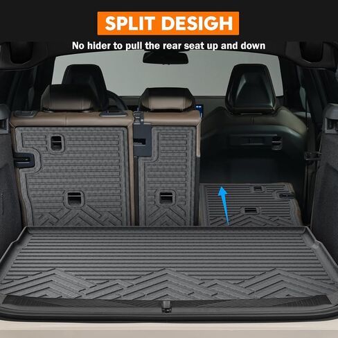 KUST Custom Fit Trunk Mat for 2020-2024 2025 Tesla Model Y Accessories 5 Seater (Not for 7 Seat) Cargo Mat Liner Back Seat Protector All Weather Protection Black in Saudi Arabia