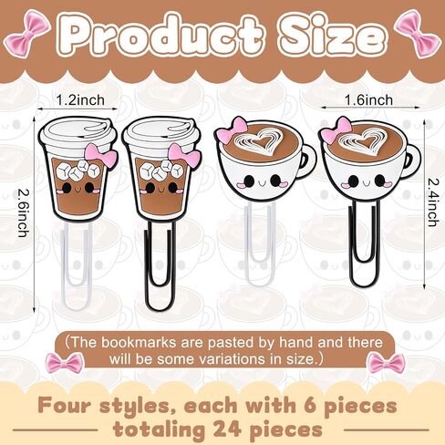 12 PCS Coffee Cup Face Clips Funder Paperclips Paperclips Proparks Clips مرة أخرى إلى المدرسة تقديرات هدايا للمعلمين للموظفين اللوازم المكتبية. in Saudi Arabia