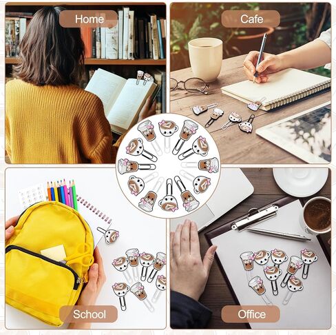 12 PCS Coffee Cup Face Clips Funder Paperclips Paperclips Proparks Clips مرة أخرى إلى المدرسة تقديرات هدايا للمعلمين للموظفين اللوازم المكتبية. in Saudi Arabia