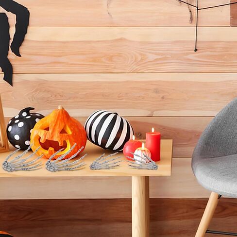 Ciieeo 3 Pairs Halloween Skeleton Hands Halloween Tricky Decor Props Realistic Severed Plastic Skeleton Hands Plastic Fake Human Hands in Saudi Arabia