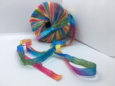 Berlini Memento Ribbon Yarn - 50 غرام ، 88 ياردة ، 3/8 "عريض - #153 BON - وردي ، أزرق ، أخضر ، أصفر ، برتقالي ، أرجواني in Saudi Arabia