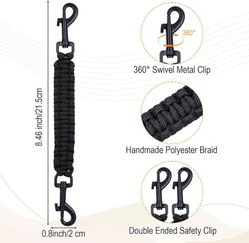 مقطع السلامة من طوق الكلب الشق ، مقود الكلب المزدوج مع بديل حزام الكتف العالمي وموصل قفل المشبك المزدوج ، الأسود in Kuwait