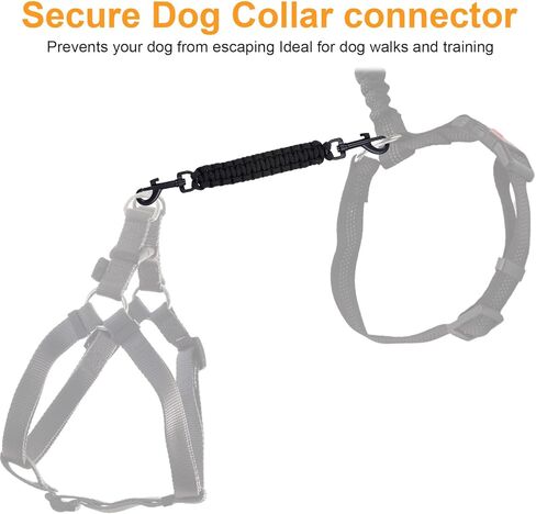 مقطع السلامة من طوق الكلب الشق ، مقود الكلب المزدوج مع بديل حزام الكتف العالمي وموصل قفل المشبك المزدوج ، الأسود in Kuwait