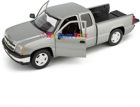 2006 Silverado 1500 Extended Cab Pickup Truck 1/25 Diecast Model Car Motor Max 79393 Grey in Saudi Arabia