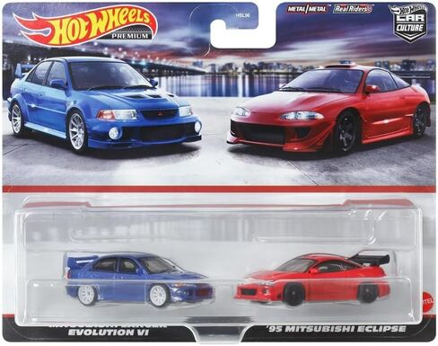 Hot Wheels Premium Car Cult 2 Pack ، 2023 ، Mitsubishi Lancer Evolution VI & '95 Mitsubishi Eclipse in Kuwait