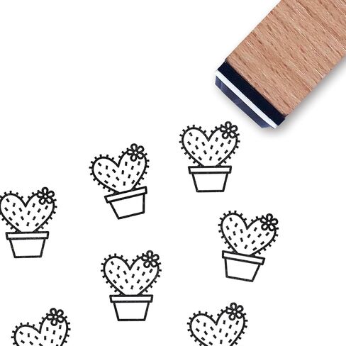 Cactus Heart Rubber Stamp, 3/5 Inch Small Mini Stamp for Scrapbooking Card Making Planner in Saudi Arabia