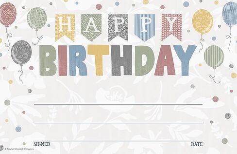 Teacher Created Resources Classroom Cottage Happy Birthday Awards (TCR7199) in Saudi Arabia