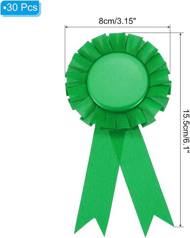 Patikil Green Polyester Blank Award Ribbon ، 30 PCS ، 15.5 × 8 سم ، كلاسيكي/غير رسمي ، مثالي للمسابقات ، التخرج ، حفلات الزفاف ، الحفلات in Saudi Arabia