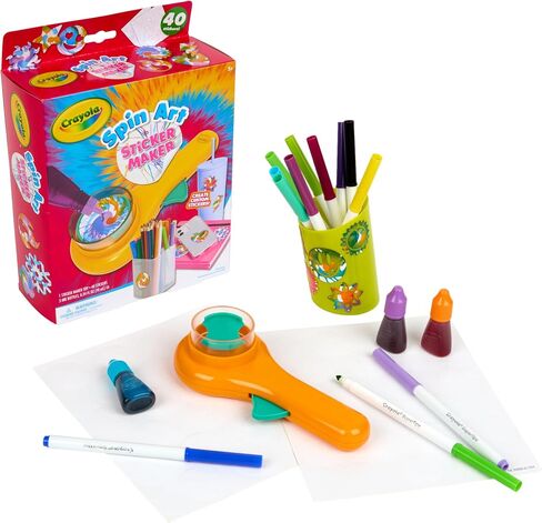 آلة صانع ملصقات Crayola Spin Art ، قم بإنشاء 42 ملصقًا مخصصًا ، فنيًا حلزونيًا للأطفال ، مجموعة الفنون والحرف اليدوية ، الألعاب والهدايا ، الذين تتراوح أعمارهم بين 6+ in Saudi Arabia