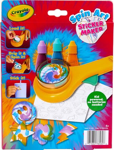 آلة صانع ملصقات Crayola Spin Art ، قم بإنشاء 42 ملصقًا مخصصًا ، فنيًا حلزونيًا للأطفال ، مجموعة الفنون والحرف اليدوية ، الألعاب والهدايا ، الذين تتراوح أعمارهم بين 6+ in Saudi Arabia