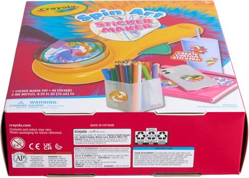 آلة صانع ملصقات Crayola Spin Art ، قم بإنشاء 42 ملصقًا مخصصًا ، فنيًا حلزونيًا للأطفال ، مجموعة الفنون والحرف اليدوية ، الألعاب والهدايا ، الذين تتراوح أعمارهم بين 6+ in Saudi Arabia