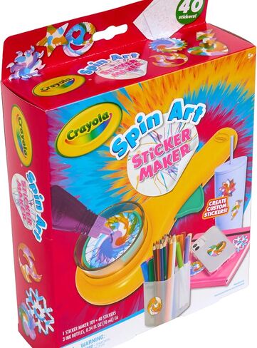 آلة صانع ملصقات Crayola Spin Art ، قم بإنشاء 42 ملصقًا مخصصًا ، فنيًا حلزونيًا للأطفال ، مجموعة الفنون والحرف اليدوية ، الألعاب والهدايا ، الذين تتراوح أعمارهم بين 6+ in Saudi Arabia