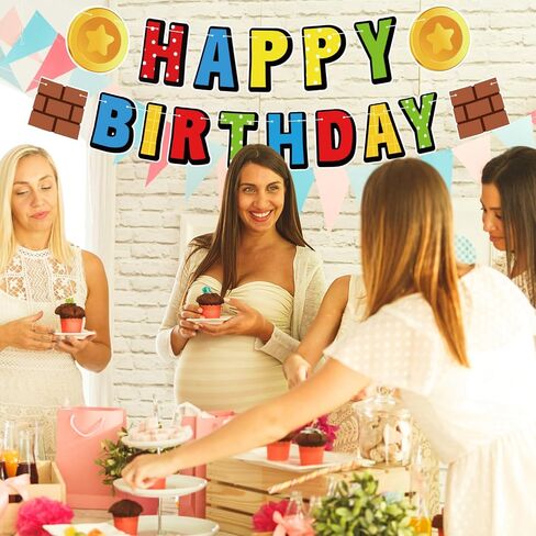 عيد ميلاد سعيد لافتة ملونة ، كرتون عيد ميلاد خلفية قوس قزح ألوان عيد ميلاد معلقة جارلاند لعبة عيد ميلاد الديكور لحفل عيد ميلاد إمداد in Saudi Arabia