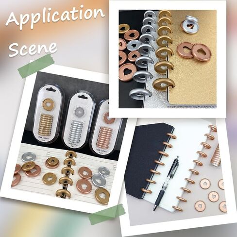 11Pcs 24mm Plastic Loose Leaf Binder Discs Planner Discs Bulk Gold Hollow Heart Mushroom Hole Discbound Binding Expande Buckle Ring Disc for DIY Notebook Planner Scrapbooking Pages Artwork in Saudi Arabia