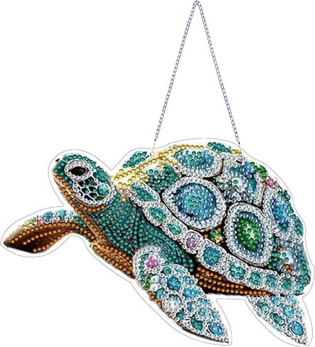 STGLCR Sea Turtle Suncatchers Special Shape Diamond Painting Kits for Beginner,Crystal Rhinestones Diamond Dots Diamond Art DIY Kits for Adults Painting Pendant Ornament for Home Wall Decor 7.8inch in Saudi Arabia
