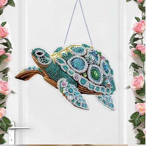 STGLCR Sea Turtle Suncatchers Special Shape Diamond Painting Kits for Beginner,Crystal Rhinestones Diamond Dots Diamond Art DIY Kits for Adults Painting Pendant Ornament for Home Wall Decor 7.8inch in Saudi Arabia