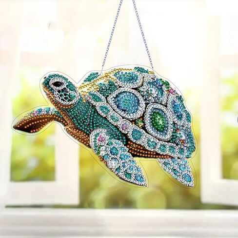 STGLCR Sea Turtle Suncatchers Special Shape Diamond Painting Kits for Beginner,Crystal Rhinestones Diamond Dots Diamond Art DIY Kits for Adults Painting Pendant Ornament for Home Wall Decor 7.8inch in Saudi Arabia