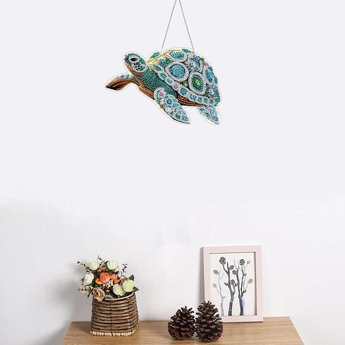 STGLCR Sea Turtle Suncatchers Special Shape Diamond Painting Kits for Beginner,Crystal Rhinestones Diamond Dots Diamond Art DIY Kits for Adults Painting Pendant Ornament for Home Wall Decor 7.8inch in Saudi Arabia