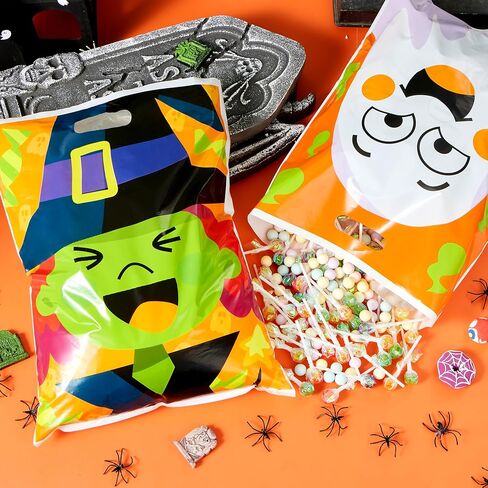 Joyin 72 PCS Halloween Goodie حقائب مع 6 شخصيات مصممة ، خدعة أو علاج أكياس معالجة بلاستيكية لأطفال الحفلات ، تعامل لوازم الحفلات in Kuwait