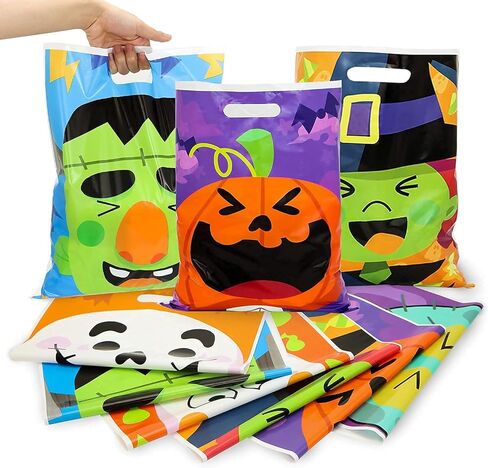 Joyin 72 PCS Halloween Goodie حقائب مع 6 شخصيات مصممة ، خدعة أو علاج أكياس معالجة بلاستيكية لأطفال الحفلات ، تعامل لوازم الحفلات in Kuwait