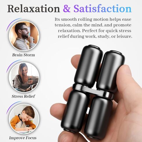 Handheld Fidget Hand Roller Toy, Metal Fidget Spinner for Kids Adults, Portable Hand Grip Strengthener, Compact Alloy Metal Silence Stress Relief Hand Exercise Tool for Office Travel Classroom, Silver in Kuwait