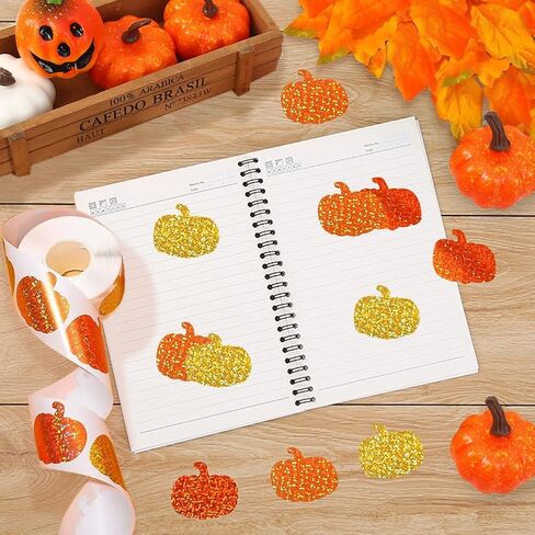 500pcs ملصقات قرع هالوين لفة 1 في شكل اليقطين بالليزر شارات مقاومة للماء 3 ألوان برتقالية ملصقات ملصقات ذاتية للذات للأطفال in Kuwait