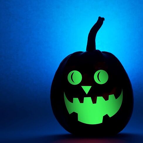 16 Pieces Halloween Luminous Pumpkin Sticker Fluorescent Green Decals Sticker Glow in The Dark Window Wall Door Stickers Decorating Craft Kits for Halloween Party Decorations Supplies in Saudi Arabia