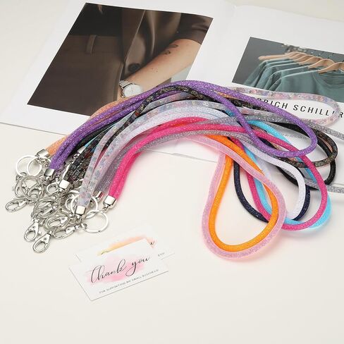 PATIKIL RHINESTONE LANYARD للمفاتيح ، بلينغ الحبل لشارة الهوية مع سلسلة مفاتيح الكريستال المعدنية in Saudi Arabia
