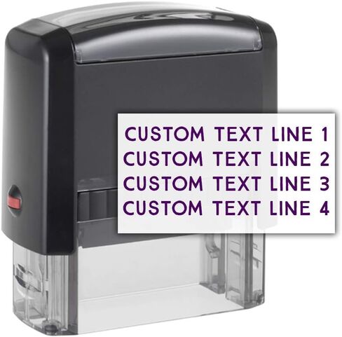 Custom Font Self Inking Address Stamp | 1-4 Lines | Ink Refill Available (1 Line Without Ink) in Kuwait