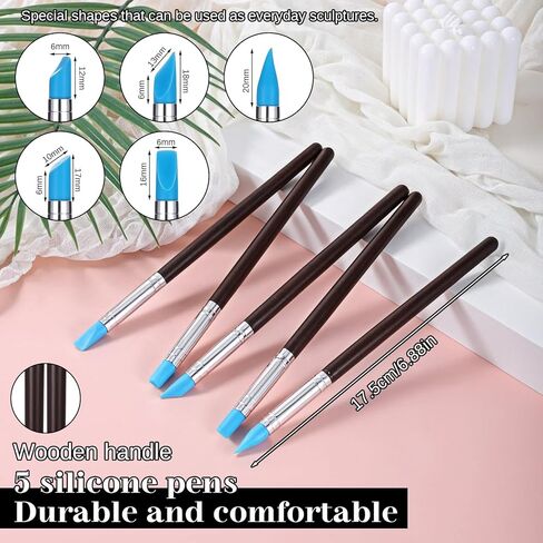 15pcs أداة نحت الطين السيليكون ، أدوات الفخار النمذجة الأداة الراتنج راتنجات النزعة لحرف DIY ، النمذجة ، الأظافر ، الرسم ، النقش ، الفخار النحت in Kuwait