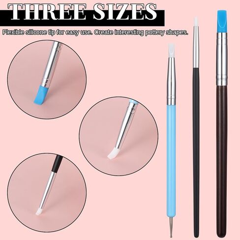 15pcs أداة نحت الطين السيليكون ، أدوات الفخار النمذجة الأداة الراتنج راتنجات النزعة لحرف DIY ، النمذجة ، الأظافر ، الرسم ، النقش ، الفخار النحت in Kuwait