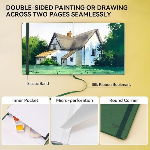 Lightwish Square Watercolor Sketchbook,2 Pack Total 40 Sheets,100% Cotton,300gsm/140lb,Acid-Free,Hot Press Watecolor Paper Journal for Artists Adults Students,4.72 * 4.72 Inches in Saudi Arabia