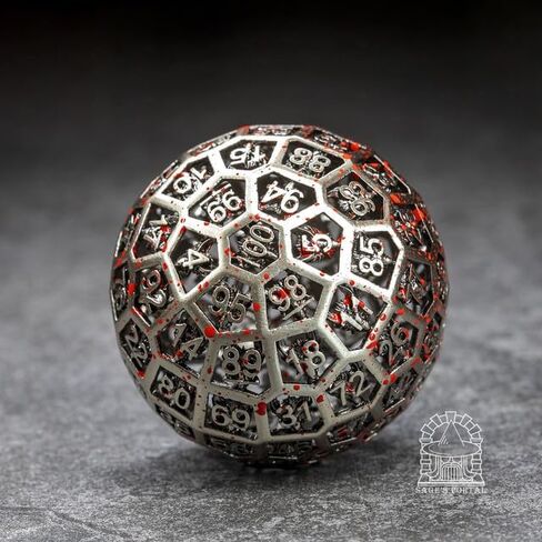 Sage's Portal D100 Dragonstones Metal DND Dice for DND TTRPG Dungeons and Dragons Pathfinder (Hollow Nickel/Blood) in Kuwait