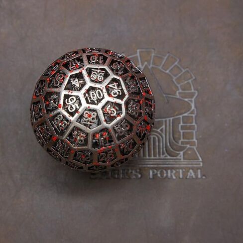 Sage's Portal D100 Dragonstones Metal DND Dice for DND TTRPG Dungeons and Dragons Pathfinder (Hollow Nickel/Blood) in Kuwait