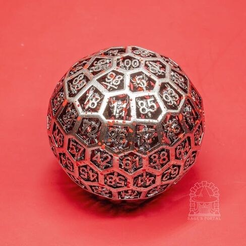 Sage's Portal D100 Dragonstones Metal DND Dice for DND TTRPG Dungeons and Dragons Pathfinder (Hollow Nickel/Blood) in Kuwait